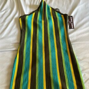 Jamaican flag colors dress. Crochet size XL